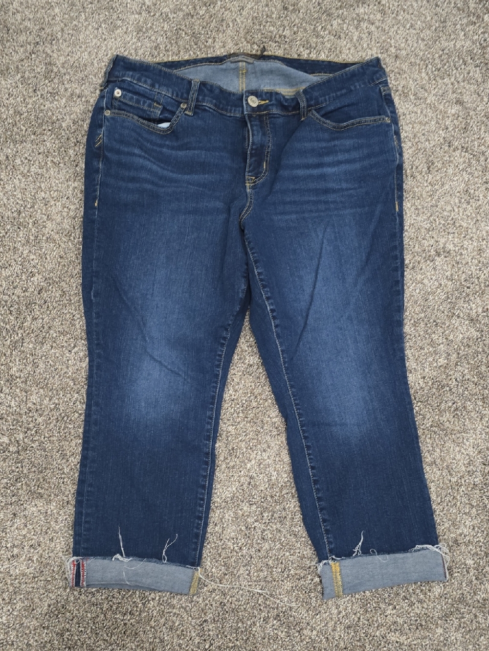 Torrid Dark Blue Cropped Boyfriend Jeans